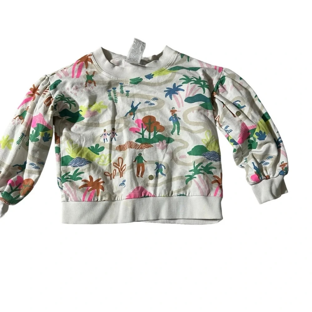 Open Edit girl's white sweatshirt size 2T